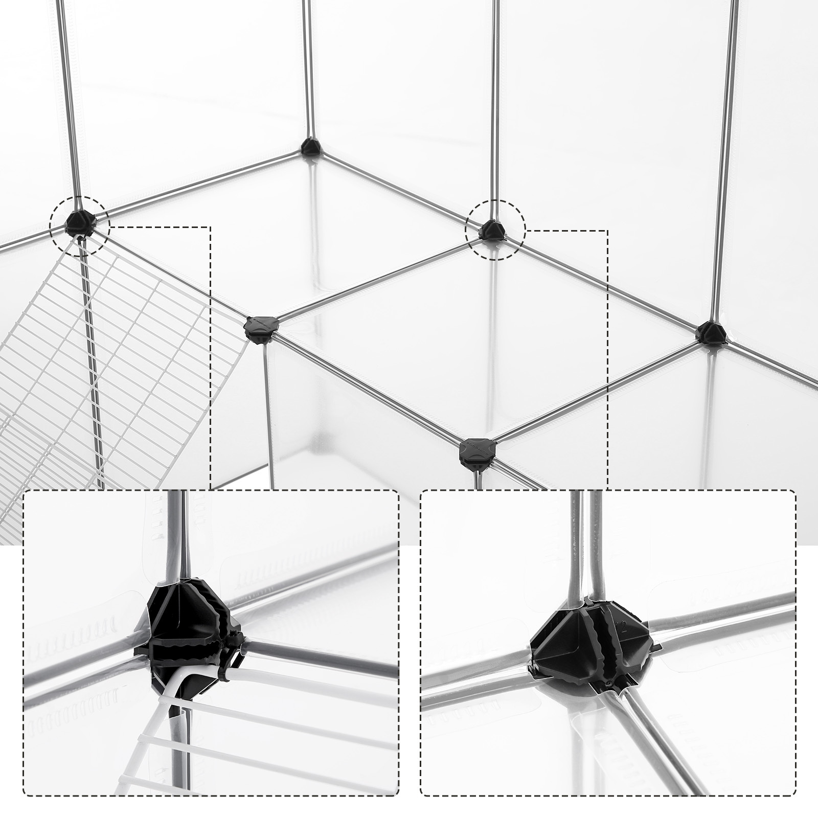 SONGMICS Freigehege SONGMICS Kleintierkäfig 2-stöckig weiß
