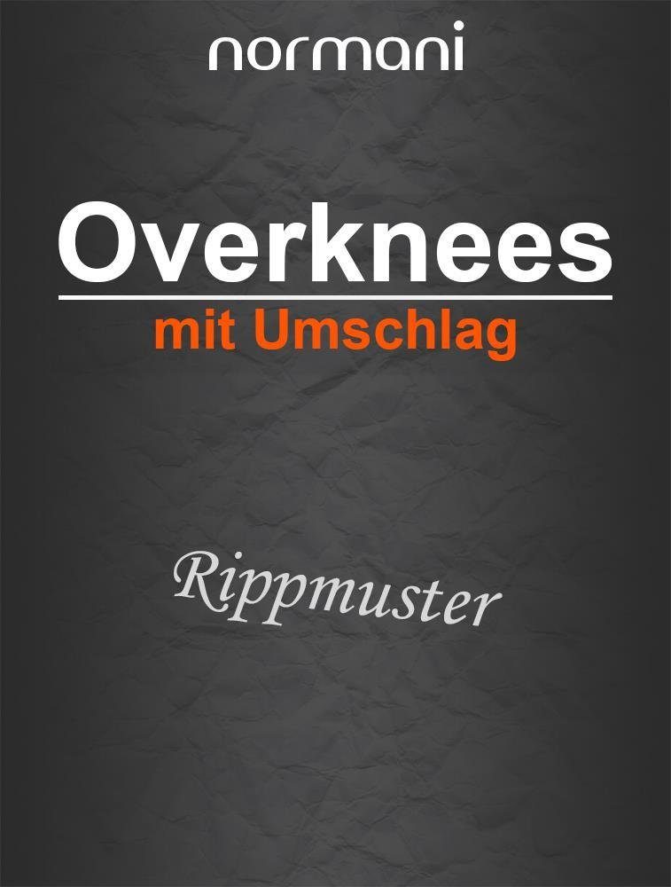 normani Overknees 2 Paar Overknees gerippt mit Umschlag mit Rippmuster