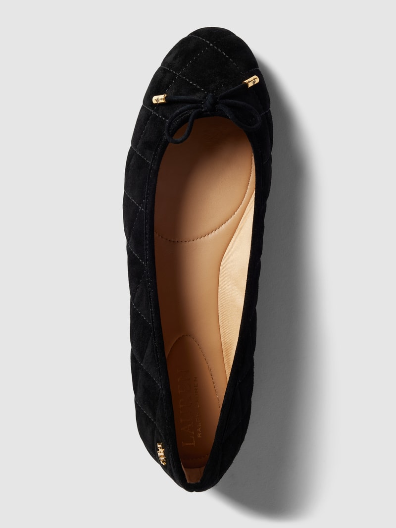 Ballerinas aus Leder mit Schleifen-Detail Modell 'JAYNA' in schwarz
