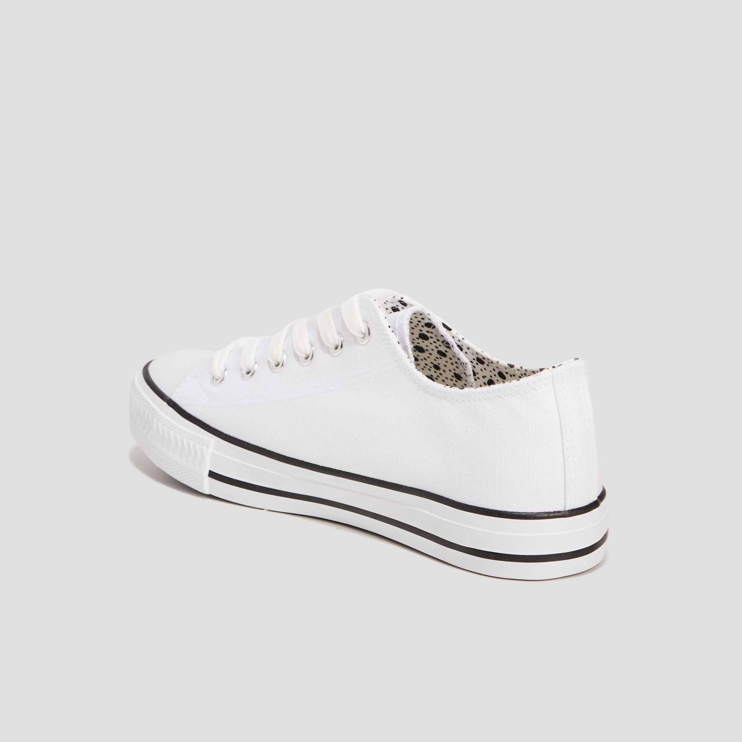 Tennis en toile à lacets blanc femme | La Halle