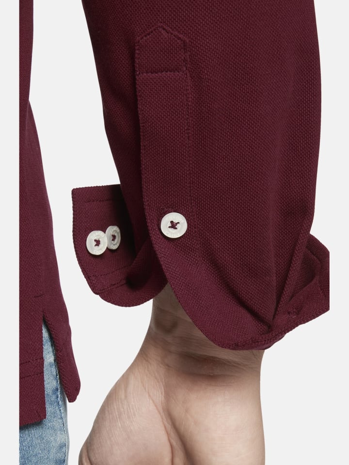 Charles Colby Langarmshirt EARL STUART in dunkelrot günstig kaufen