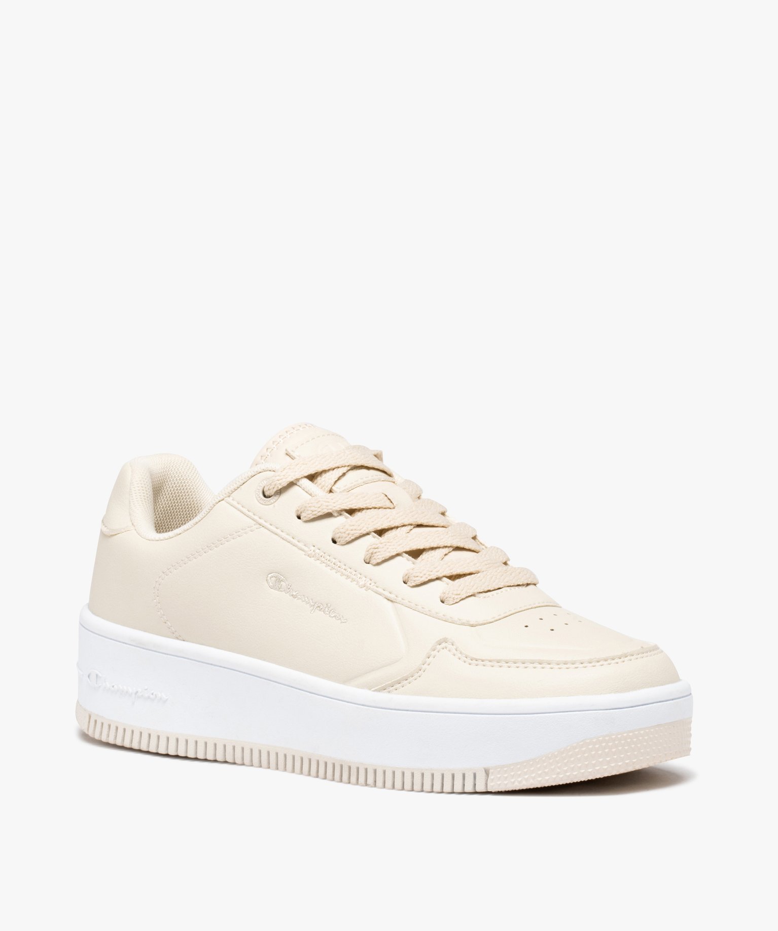 Baskets femme unies style rétro à lacets - Champion blanc | GEMO