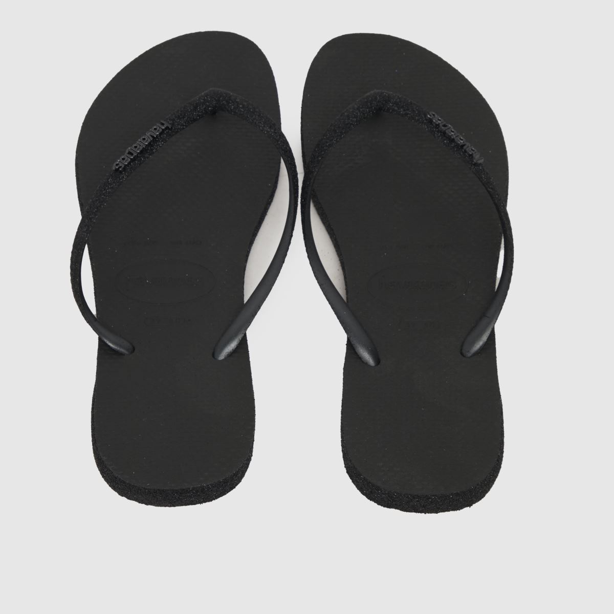 Havaianas – Svarta, smala, glitteriga sandaler