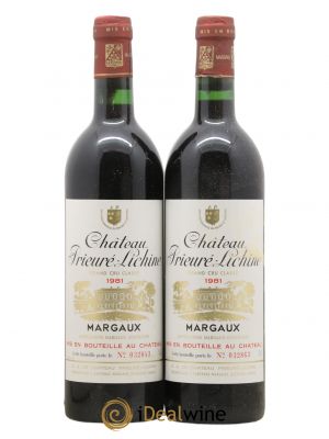 Château Prieuré Lichine 4ème Grand Cru Classé  1981 - Lot de 2 Bouteilles