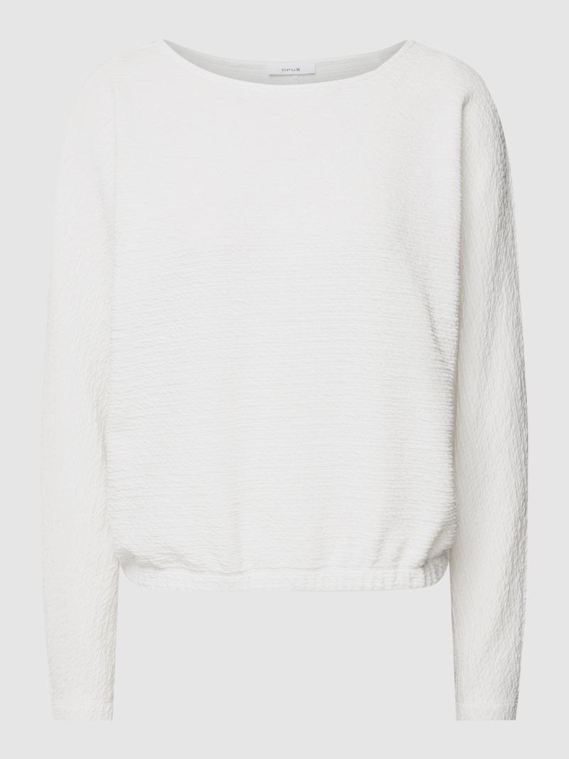 Sweatshirt mit Strukturmuster Modell 'Gilora' in offwhite