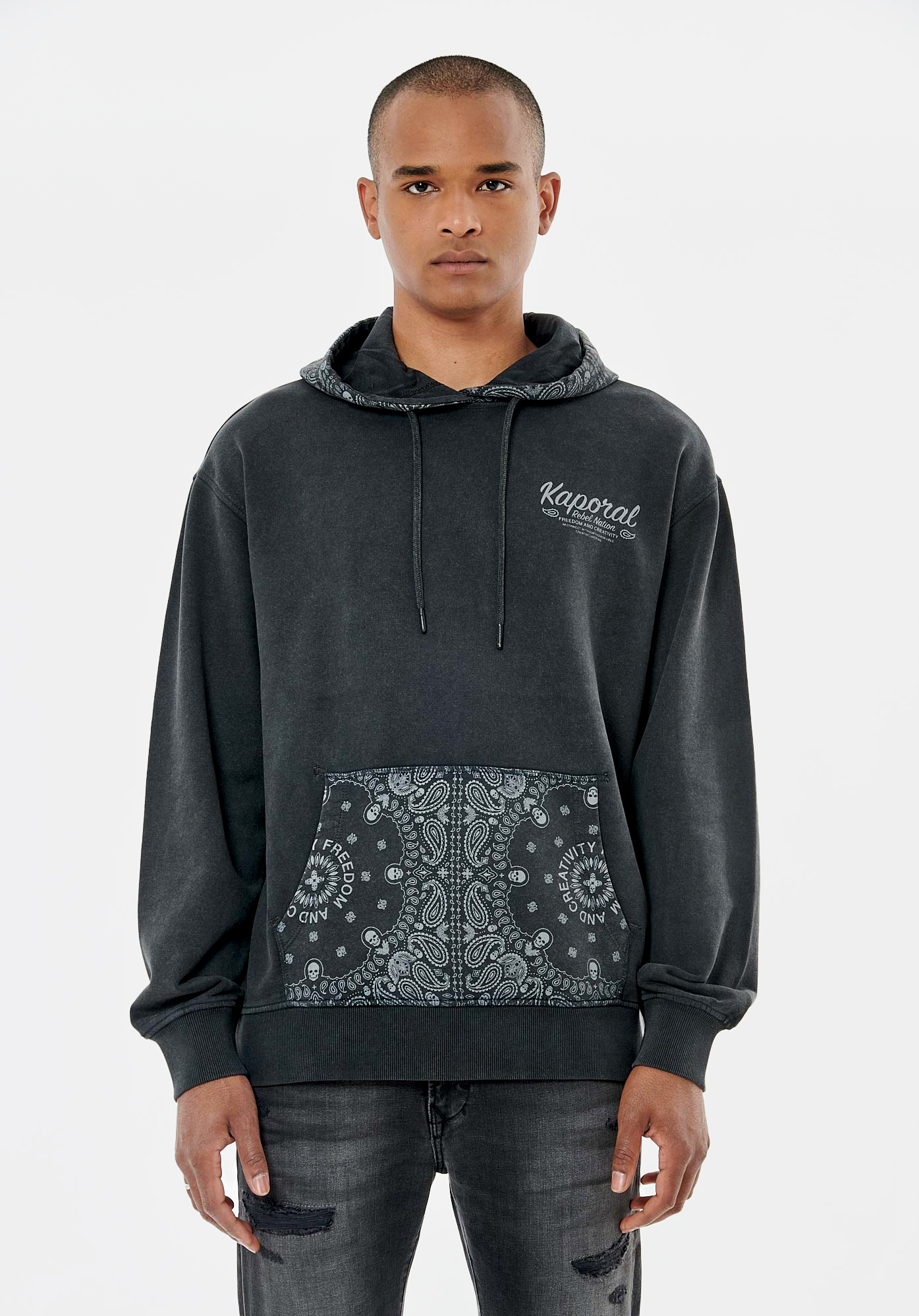 ROHAN  Sweat noir homme 100% coton
