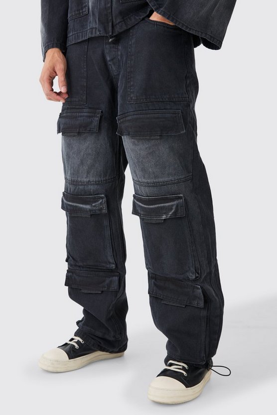 Lockere Cargo-Jeans mit Taschen