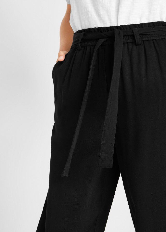Viskose-Culotte mit Bindegürtel