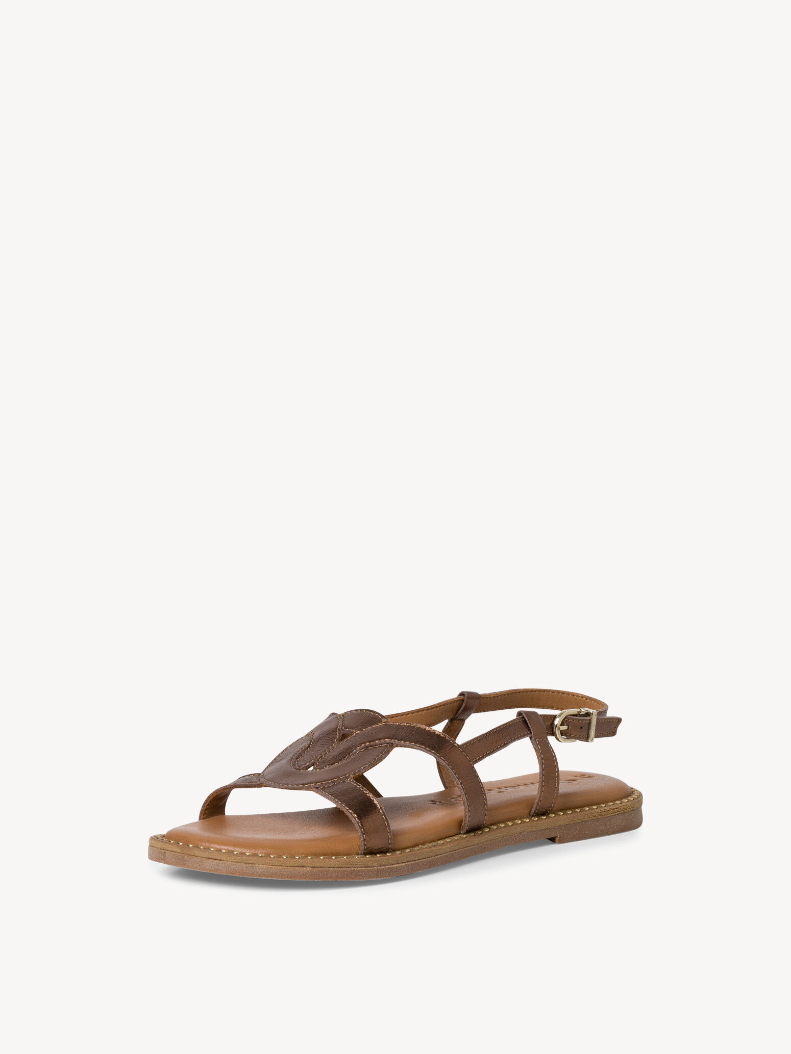 Sandale en cuir - métallique