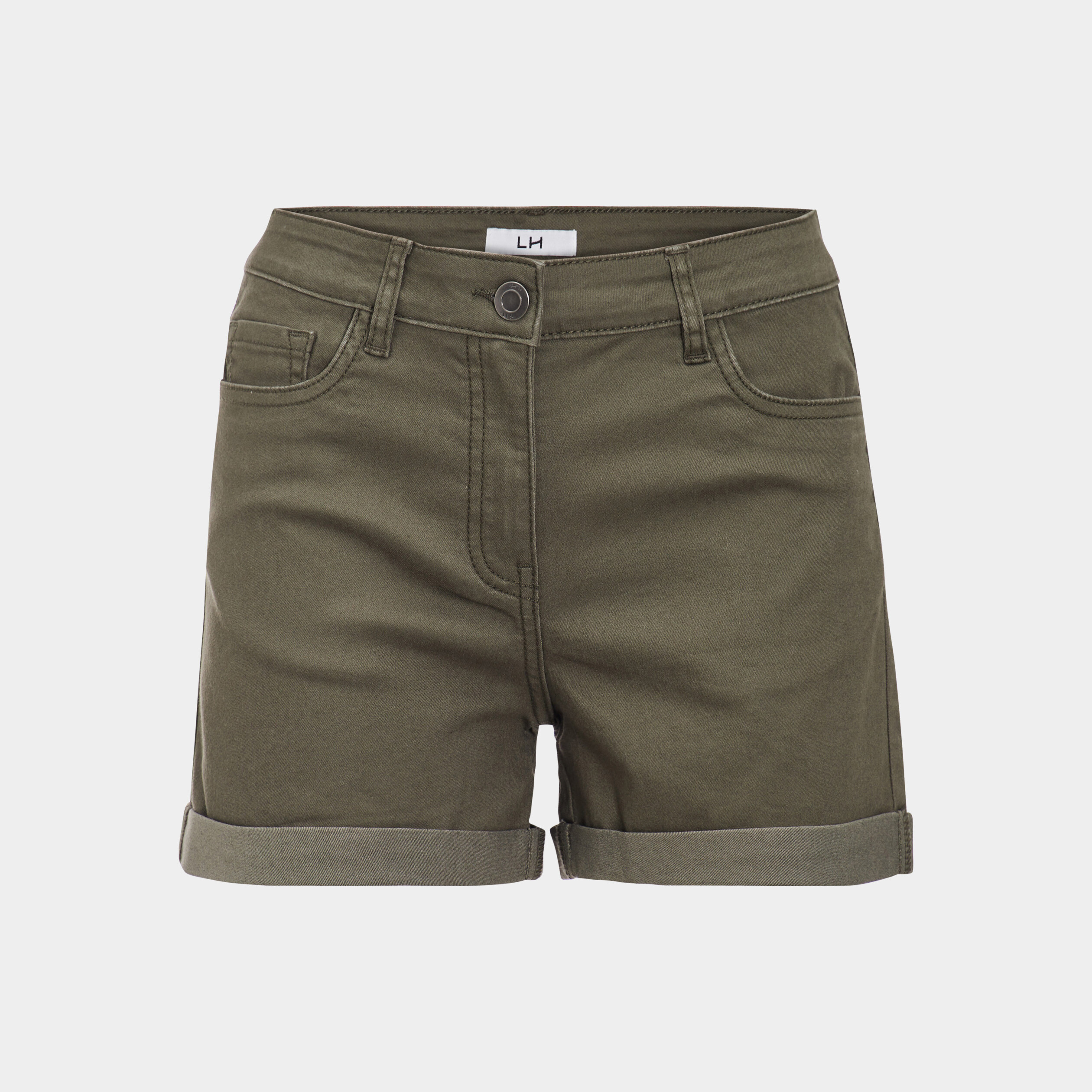 Short skinny 5 poches vert kaki femme | La Halle