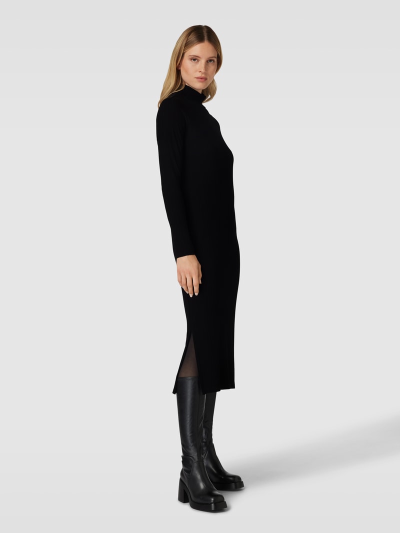 Strickkleid mit Stehkragen Modell 'Wipona' in schwarz