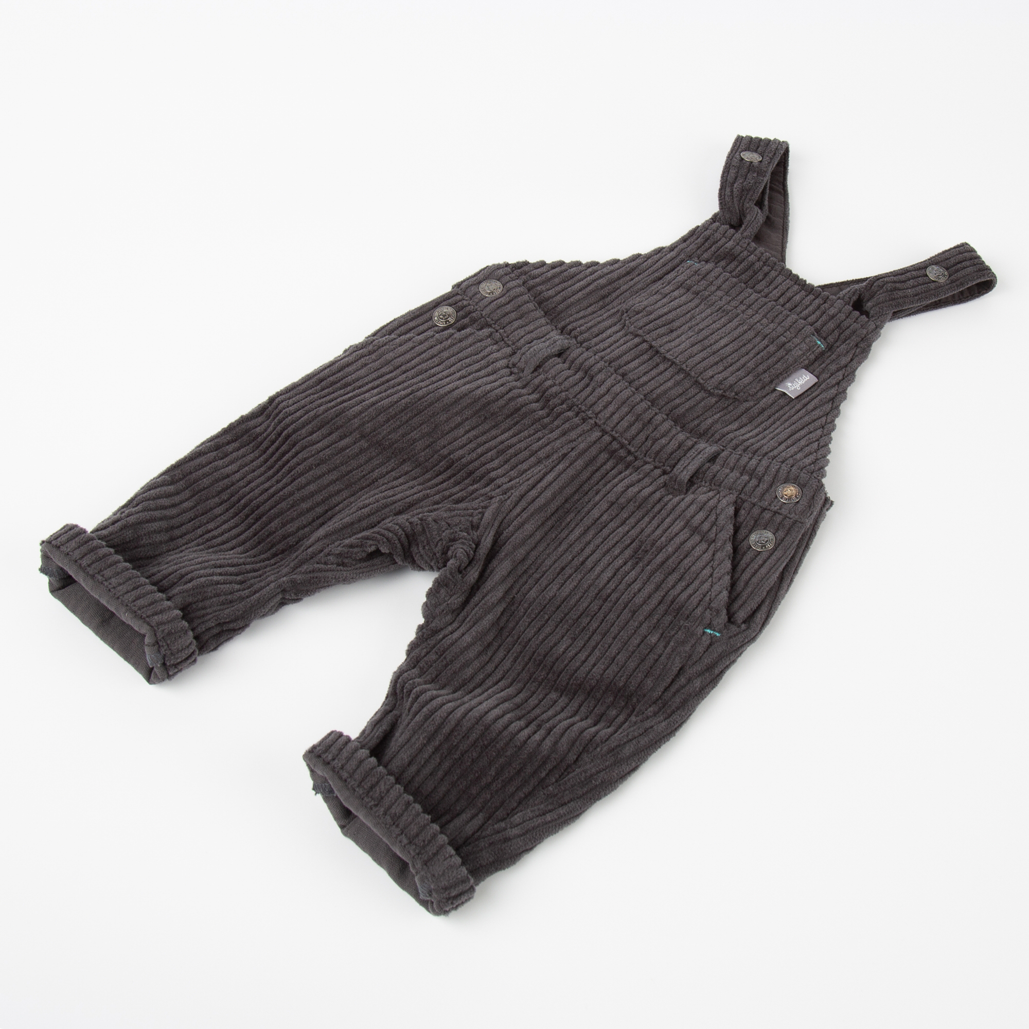 Dunkelgraue Baby Cord Latzhose