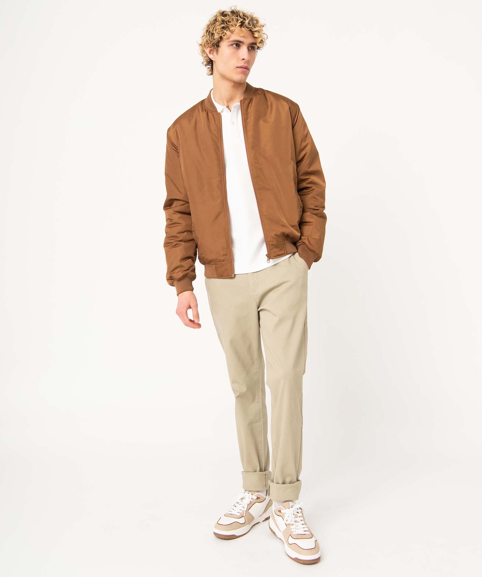 Polo homme à manches cortes en maille épaisse blanc | GEMO