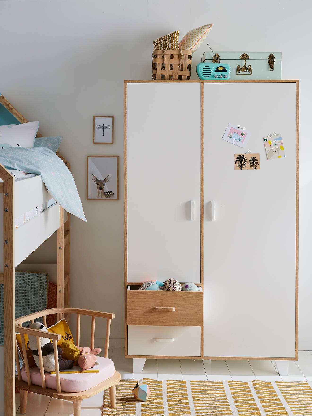 Vertbaudet Kinder Kleiderschrank HOPLA, 2 Türen - weiß