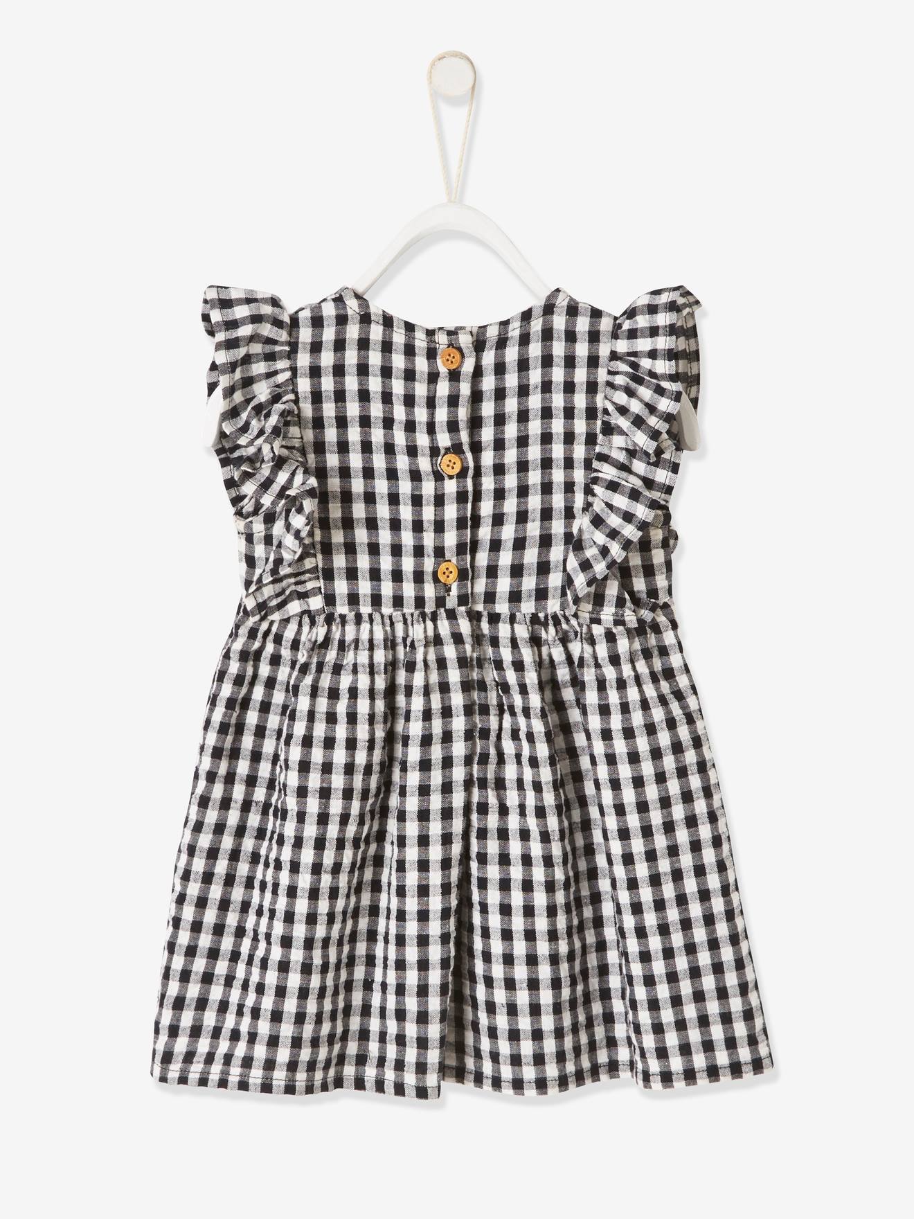 Robe sans manches bébé seersucker vert de gris