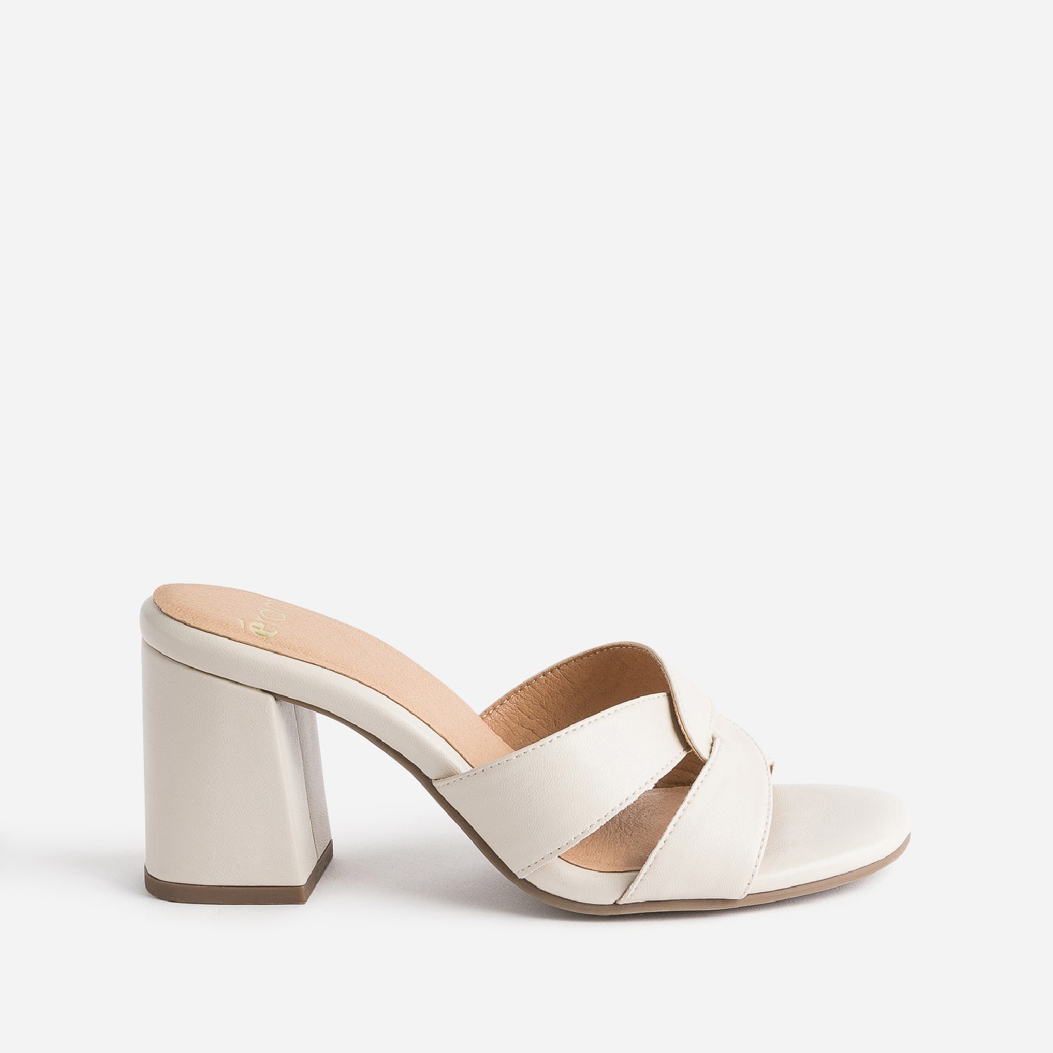 Mule beige à brides croisées