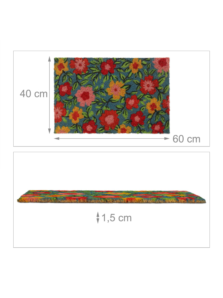relaxdays Kokosfußmatte in Bunt - 60 x 40 cm günstig kaufen onesize