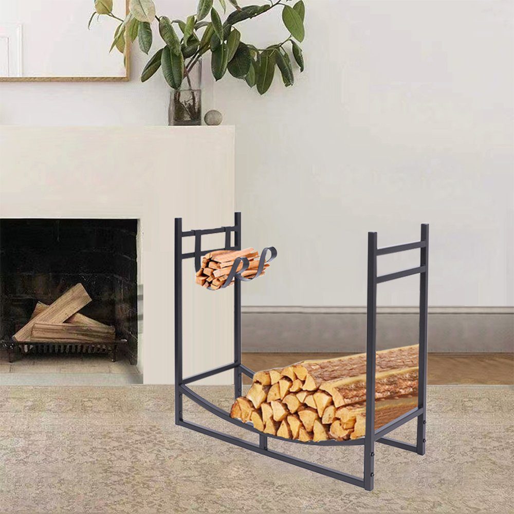 Happy Home Kaminholzregal-Erweiterung Kaminholzregal,Brennholzregal Holzhalter,Metall Feuerholzregal