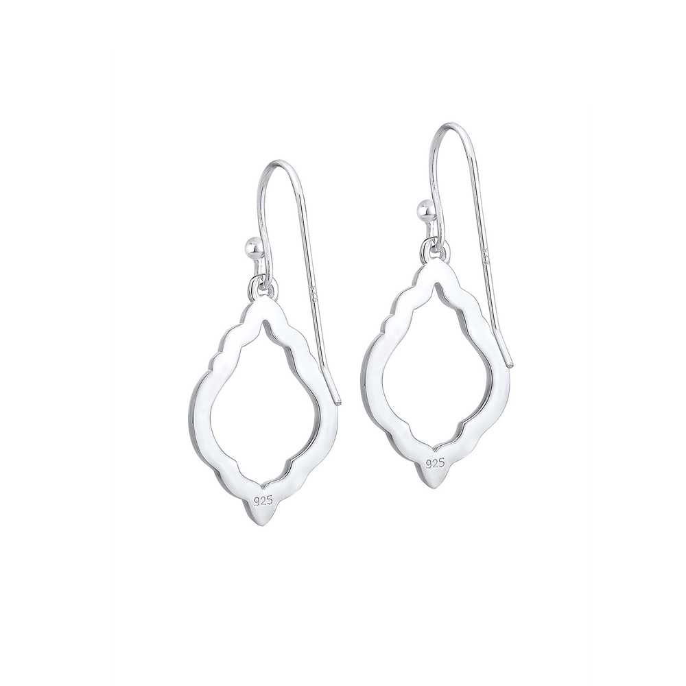 Elli Elli Boucles d'Oreilles Hänger Ornament Kristalle 925 Silber Boucles d'oreilles