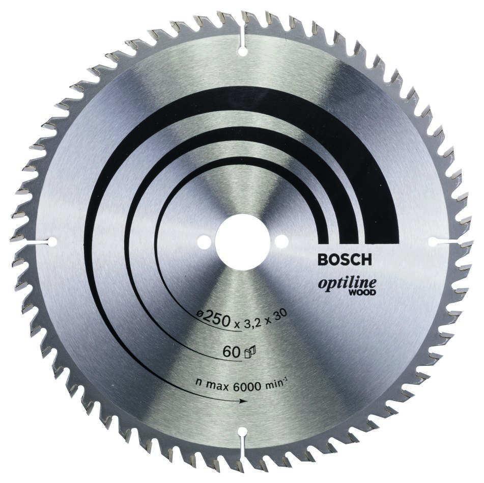 Bosch Blue Accessories 2608640729 Sirkelsagblad 250 x 30 x 60T Optiline Wood