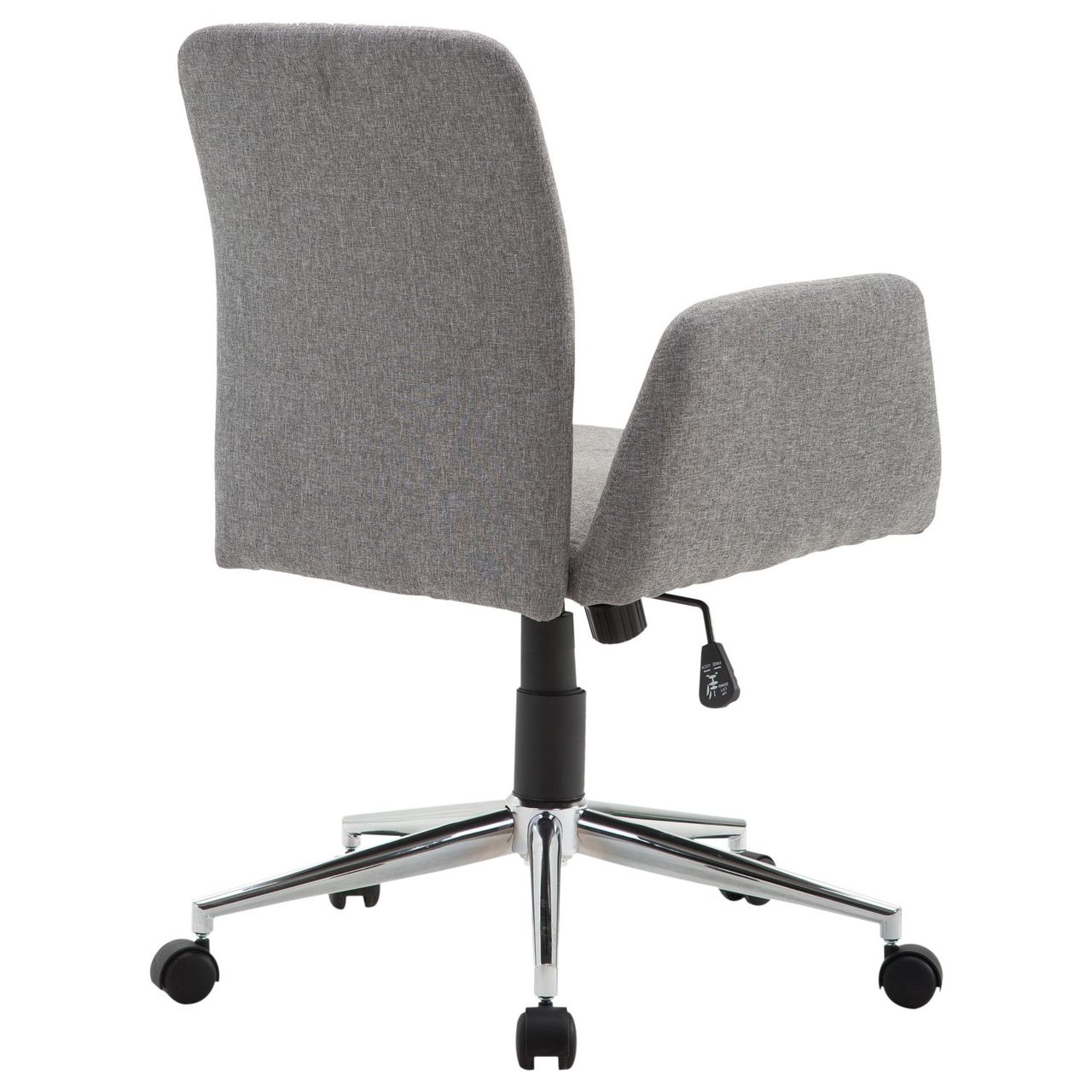 HOMCOM Bürostuhl Drehstuhl Bürosessel mit Rädern Armsessel im Nordischen Stil Schreibtischstuhl Edelstahl Leinenimitat Grau 61 x 58 x 88-97,5 cm