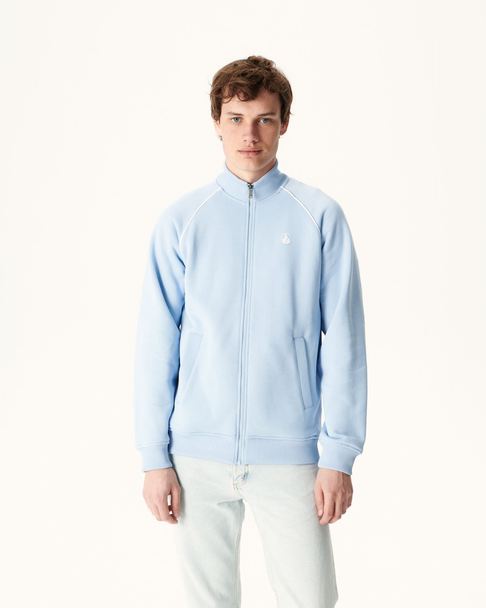 Veste zipée homme en coton biologique Bleu clair Craig