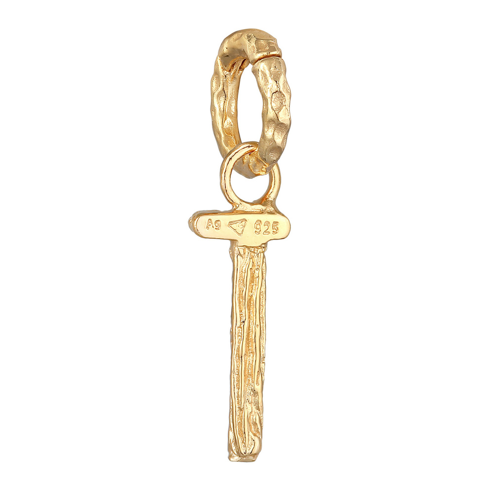 Elli Elli Pendentif Femmes Lettre T Look Organique en argent sterling 925 plaqué or Pendentif