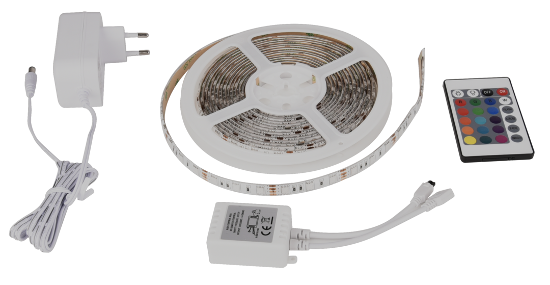 ENOVALITE Set LED-Streifen, RGB, inklusive Fernbedienung und Netzteil