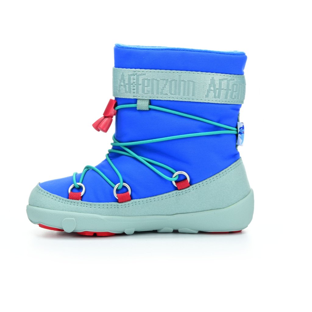 Affenzahn Schneestiefel Vegan Snowy Hai Blau Winterbarfußschuhe