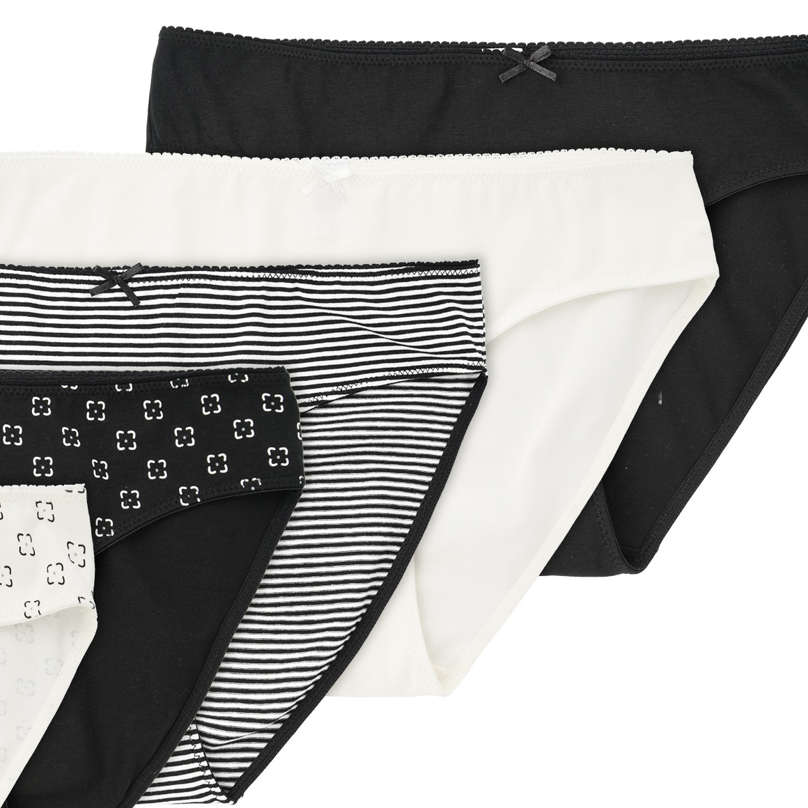 5 Damen Slips in verschiedenen Dessins