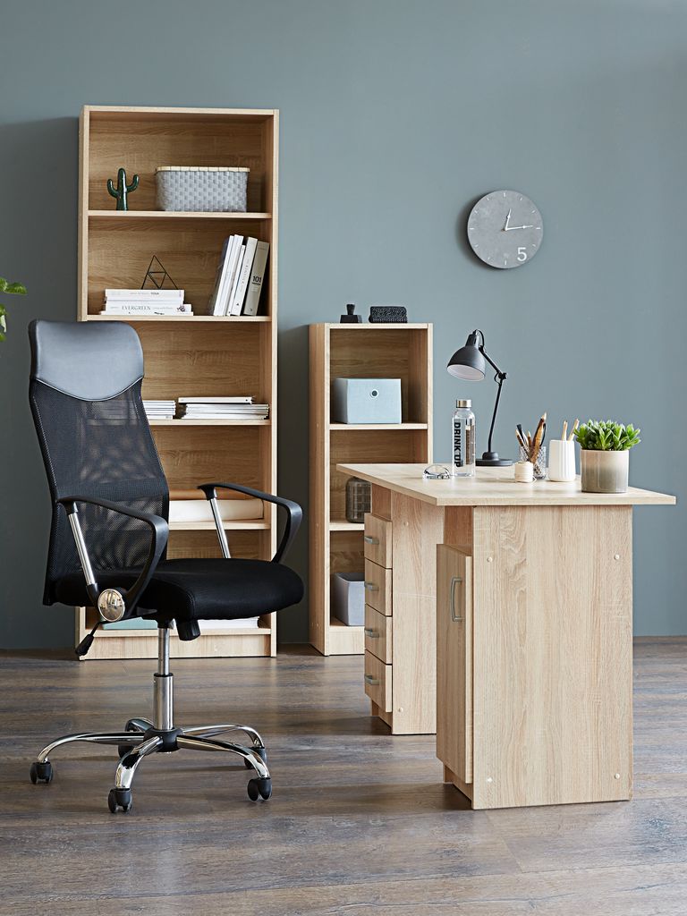 Regał biblioteczny HORSENS HORSENS 5 półek szeroki w kolorze jasnego dębu