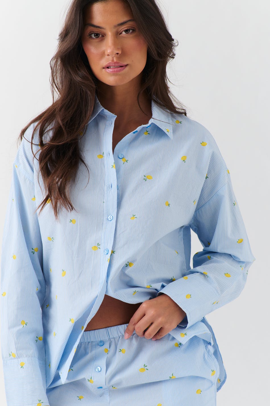 Poplin pyjamas shirt