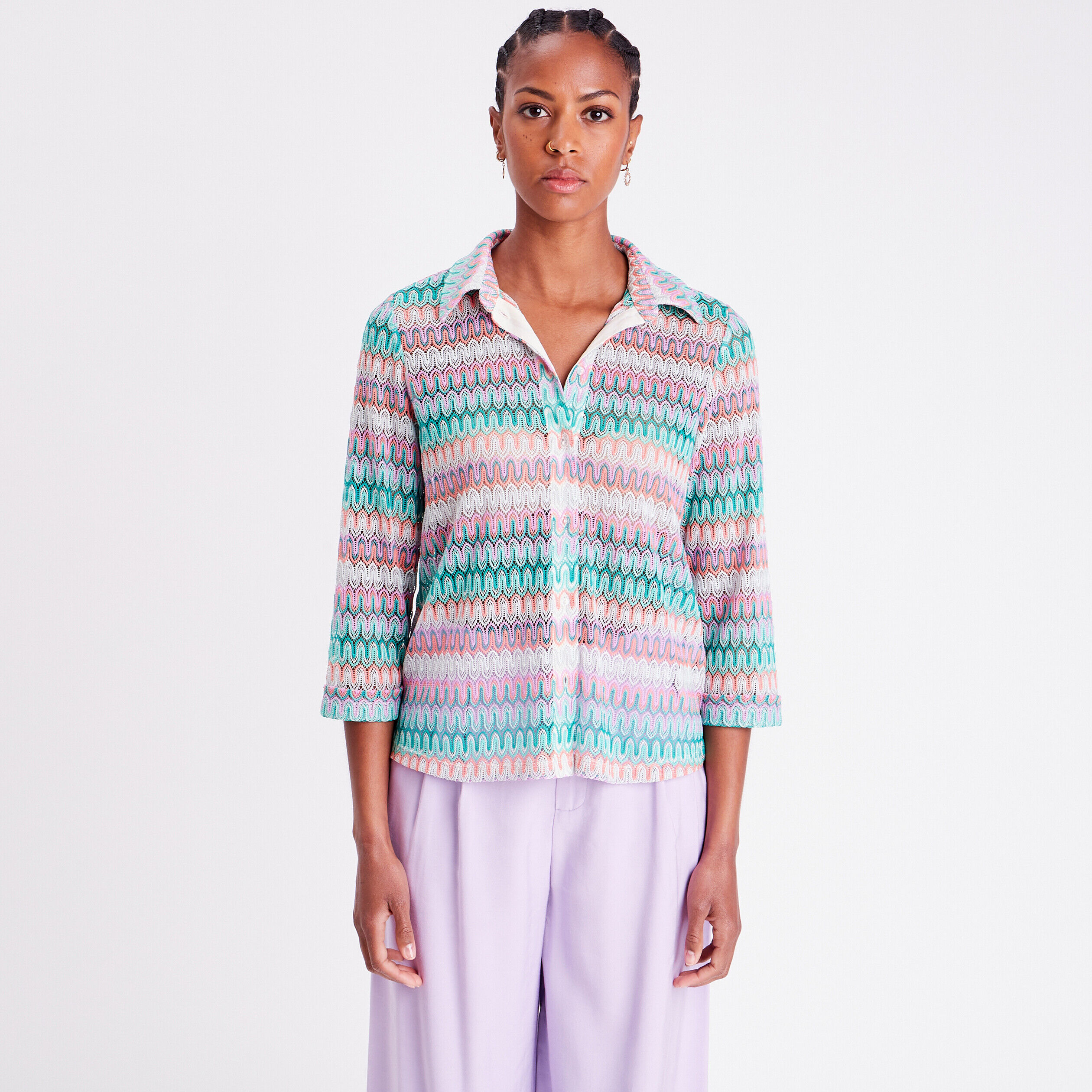 Chemise aspect crochet beige femme | Cache Cache