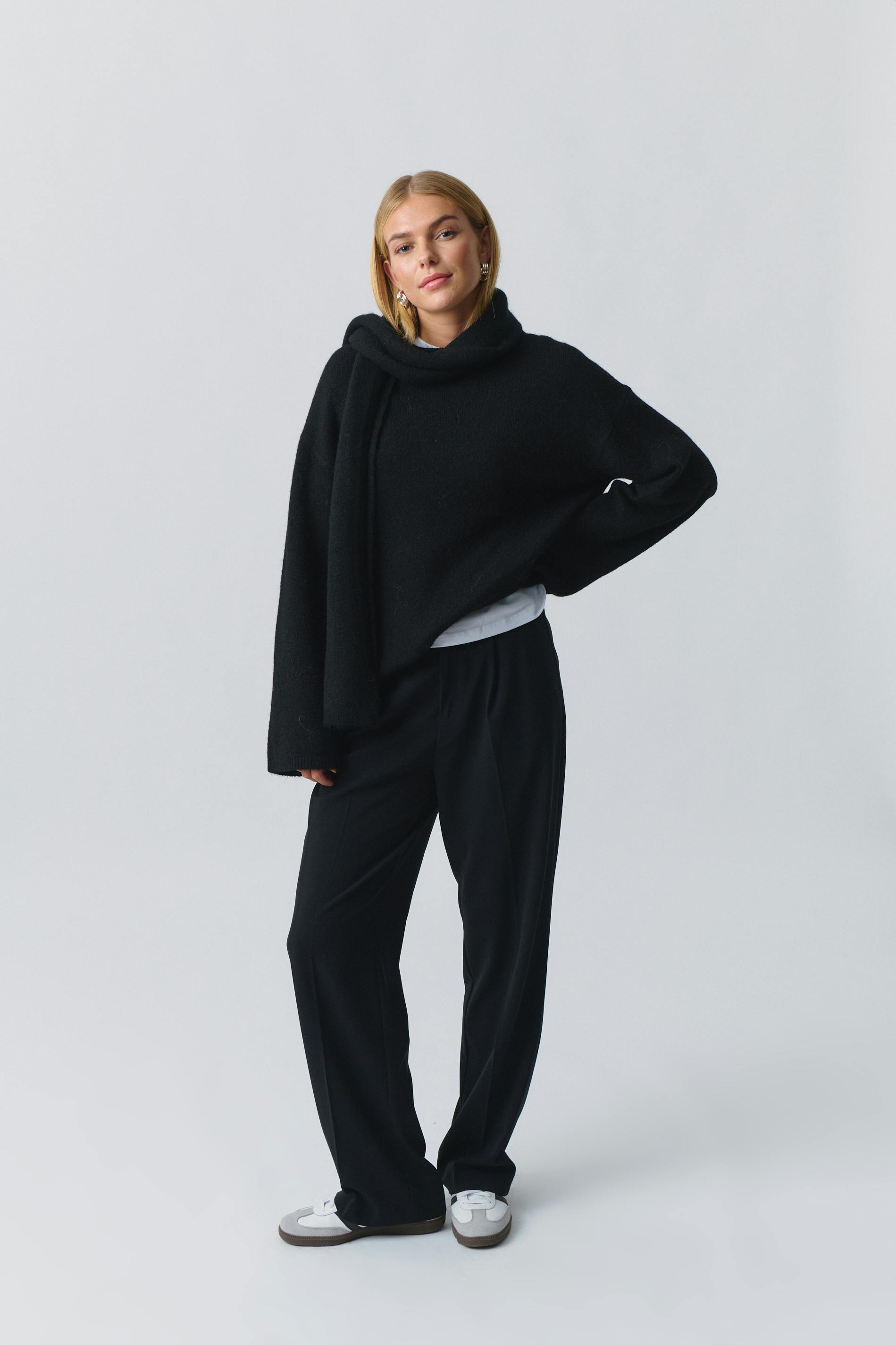 Knitted scarf sweater