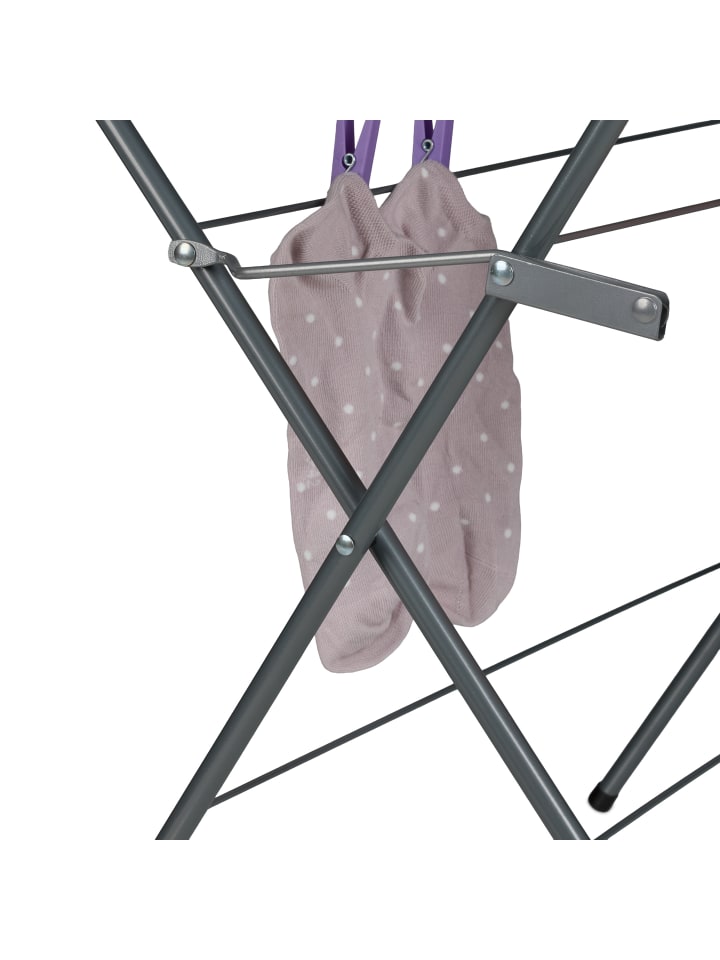 relaxdays Wäscheständer Turmtrockner in Grau/ Schwarz - (H)138 x (B)63,5 x (T)50 cm günstig kaufen onesize