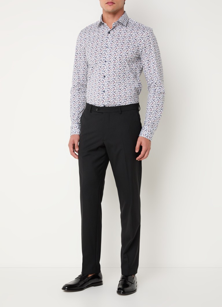 Tricou Olymp Level 5, croială mulată, nu necesită călcare, model floral.