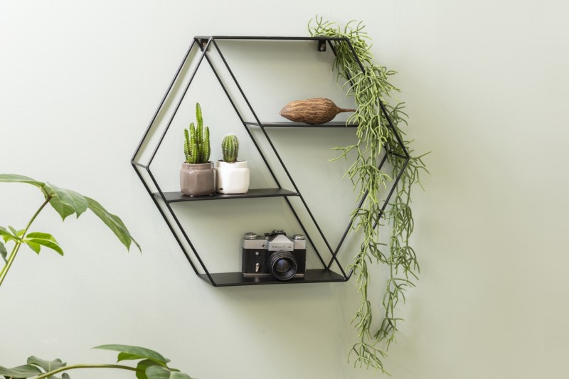 Lifa Living Marbella Wandregal - Holz und Metall