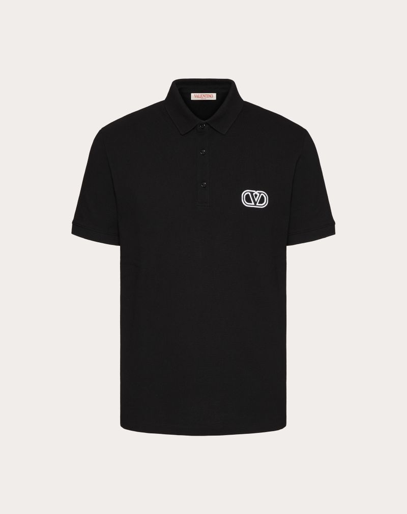 Polo de algodão piqué com patch exclusivo Vlogo