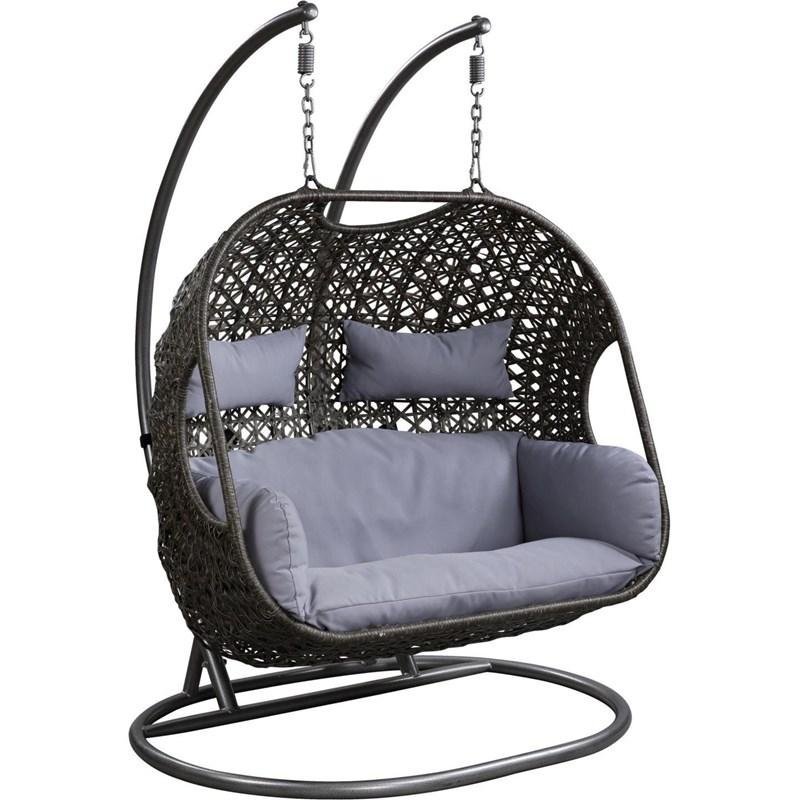 2024 Patio Wicker Swing Chair With Stand Rain Cover Included