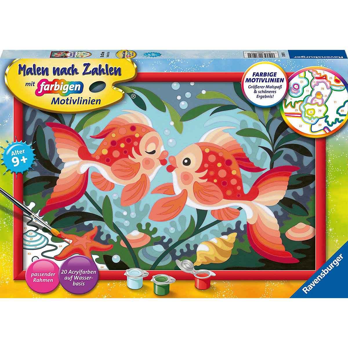 Ravensburger Malen nach Zahlen 23507 - Verliebte Fische - Kinder ab 9 Jahren