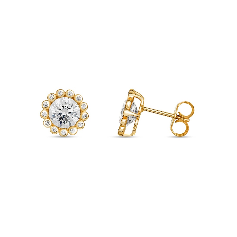 FAVS Boucles d'oreilles à fermoir à poussette 375 Or jaune Boucles d'oreilles