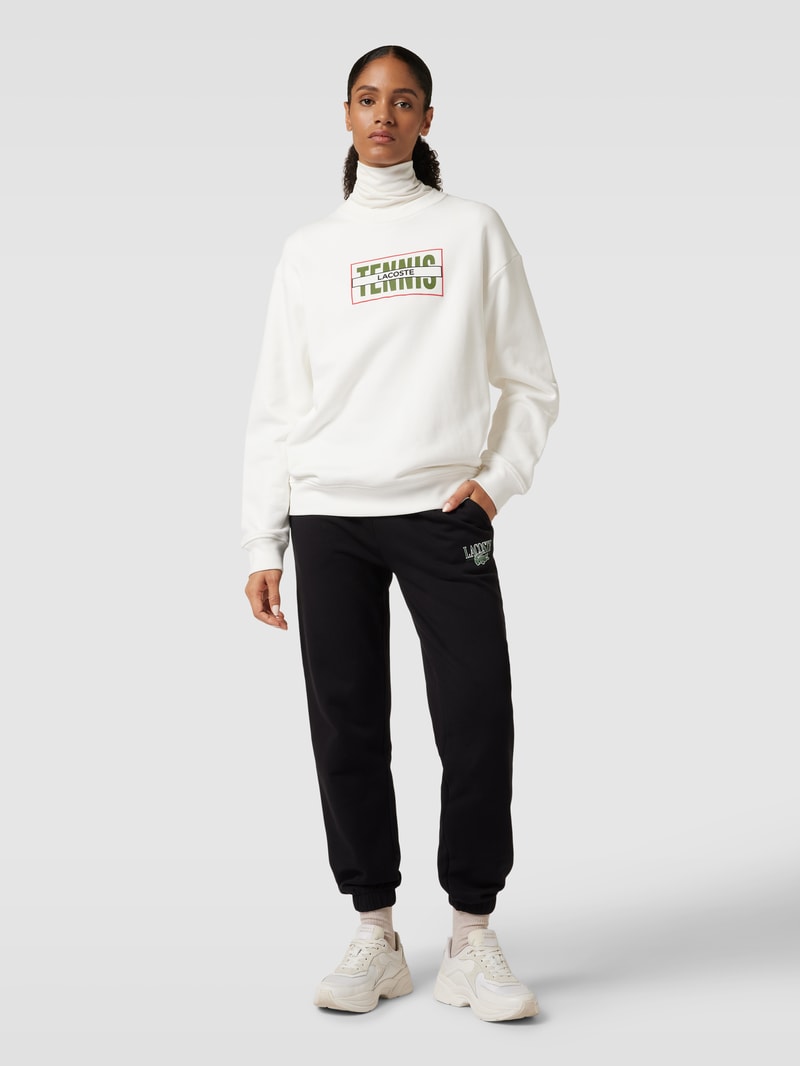 Sweatpants mit Label-Print in schwarz