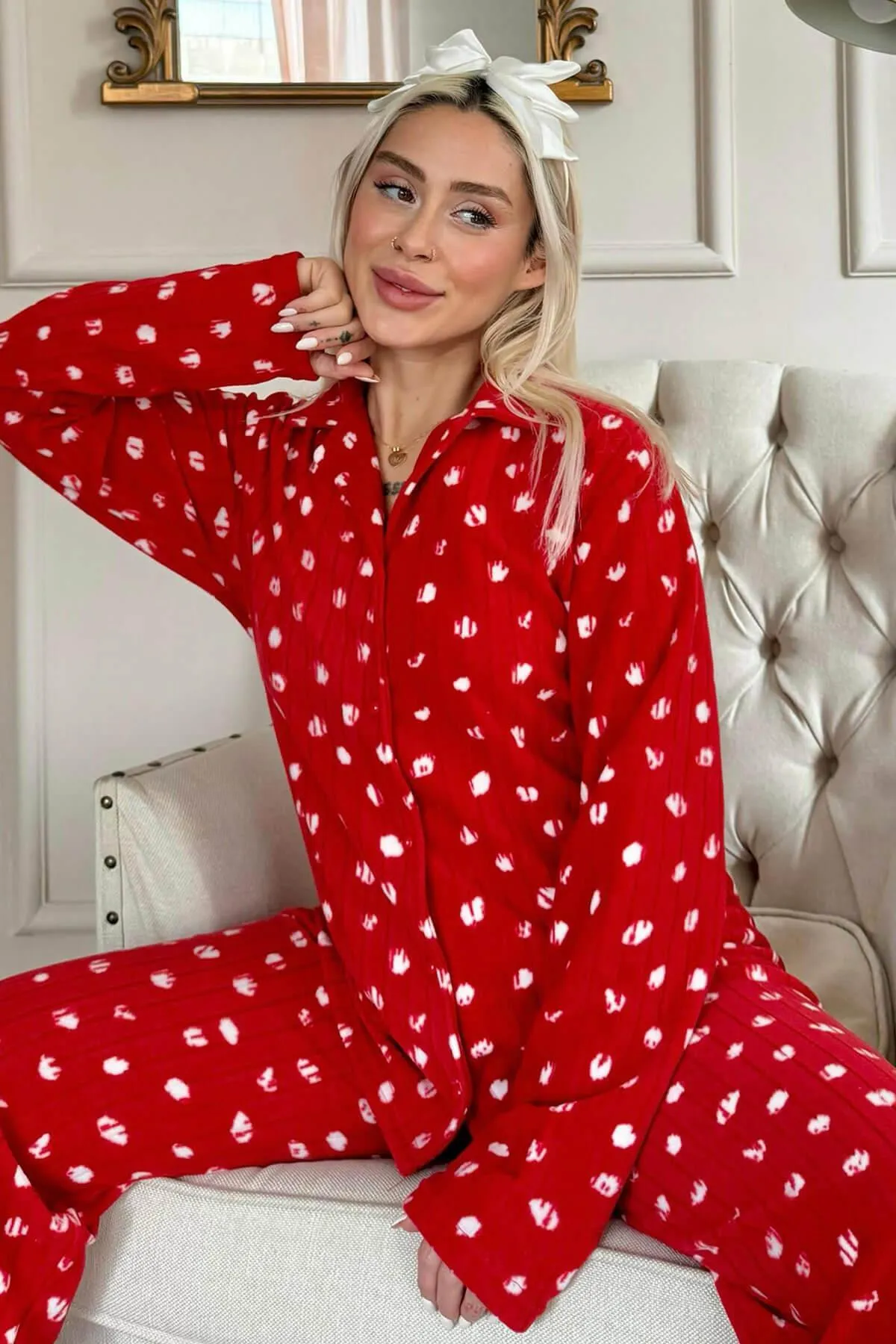 Pijamaevi  Pyjama set - Rot - Print