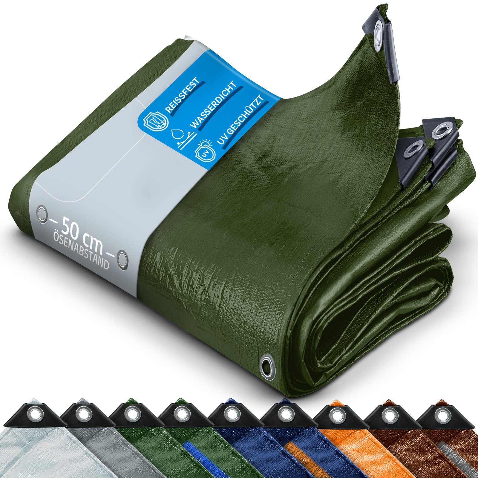 Kubus Schutzplane Abdeckplane 240 g/m², verschiedene Farben, verschiedene Größen, Reißfest & Wasserdicht