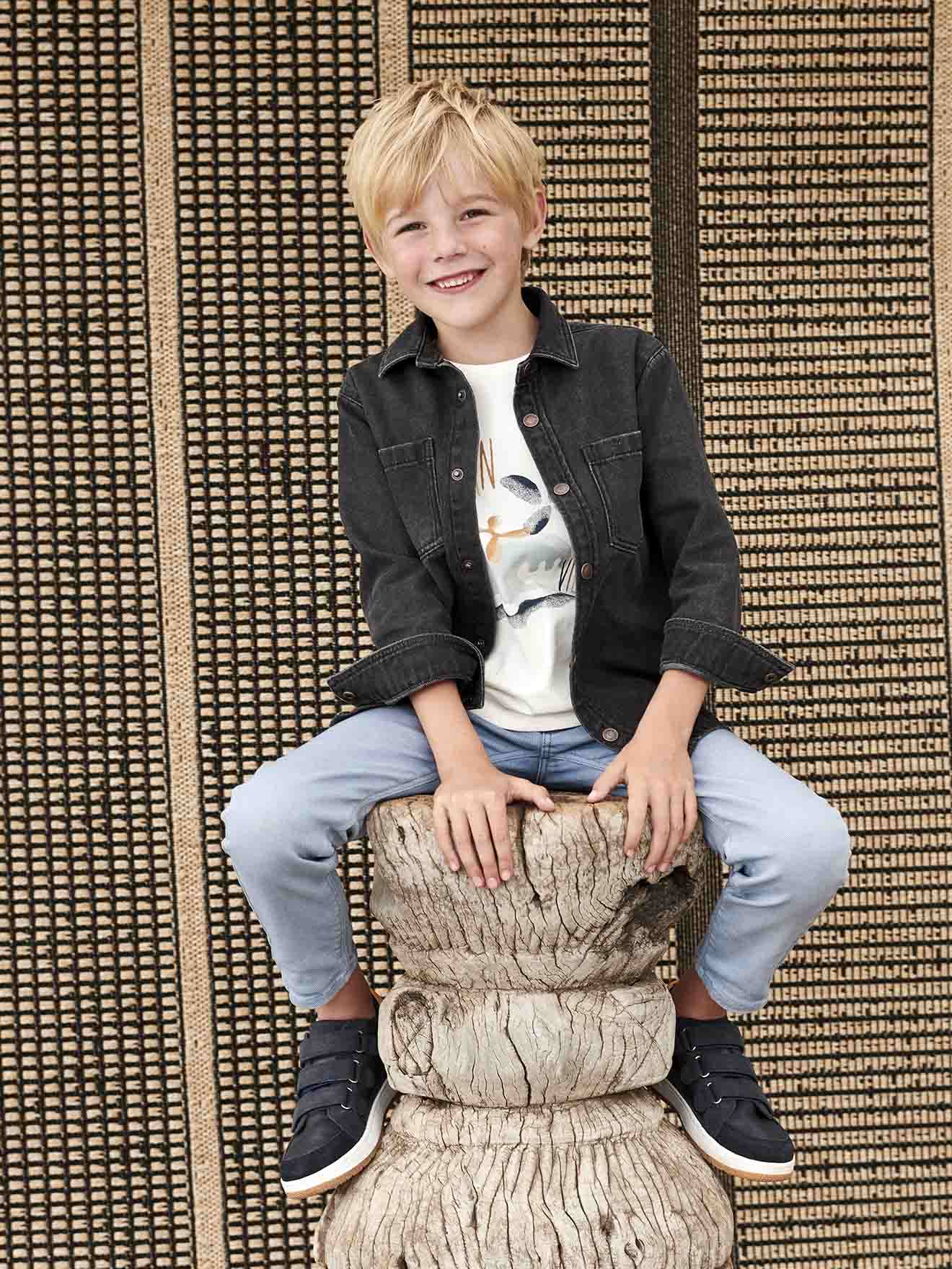 Vertbaudet Jungen Denim-Overshirt im Worker-Style - anthrazit