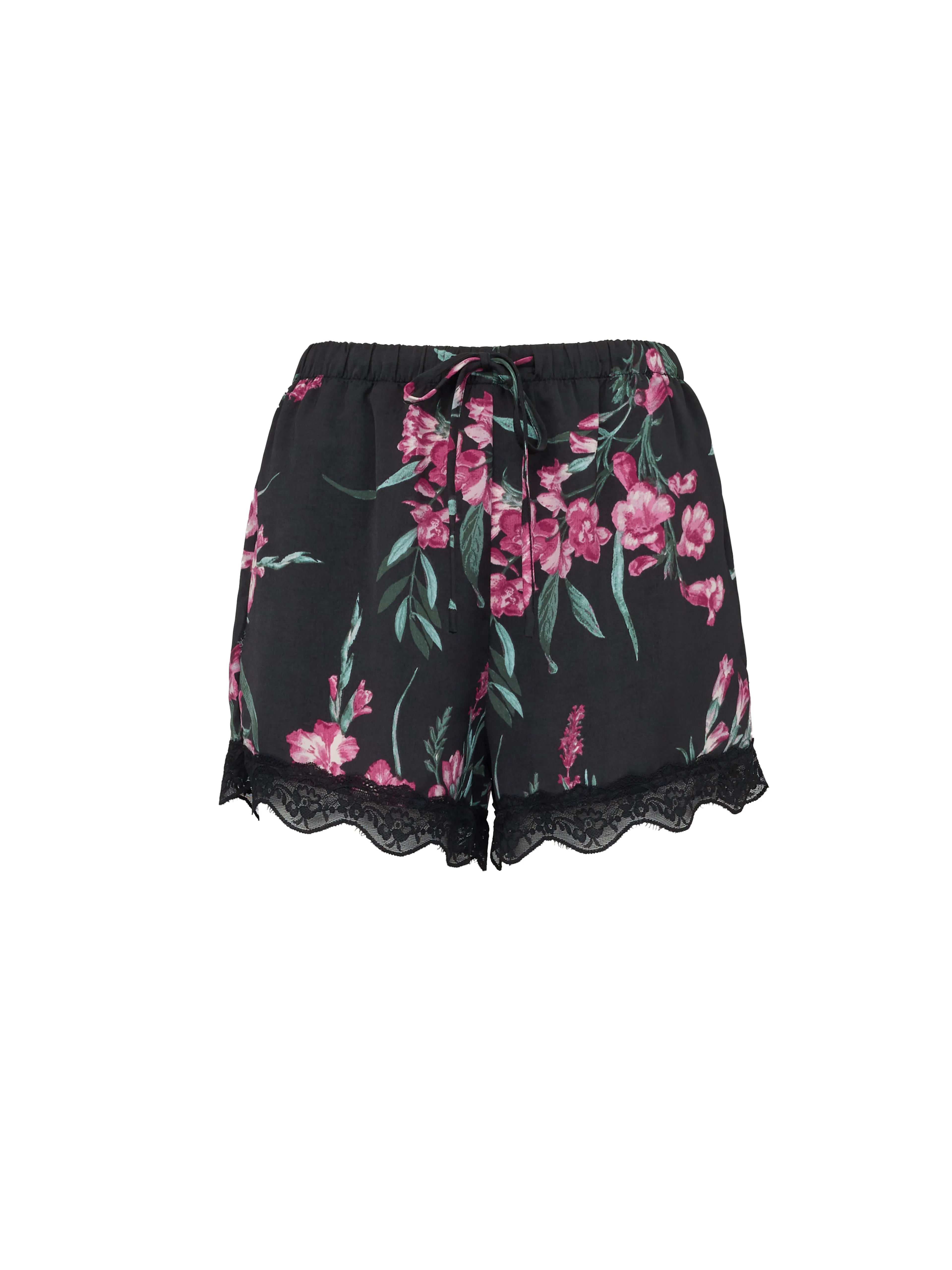Schwarze Damen-Pyjamahose aus Satin ORSAY
