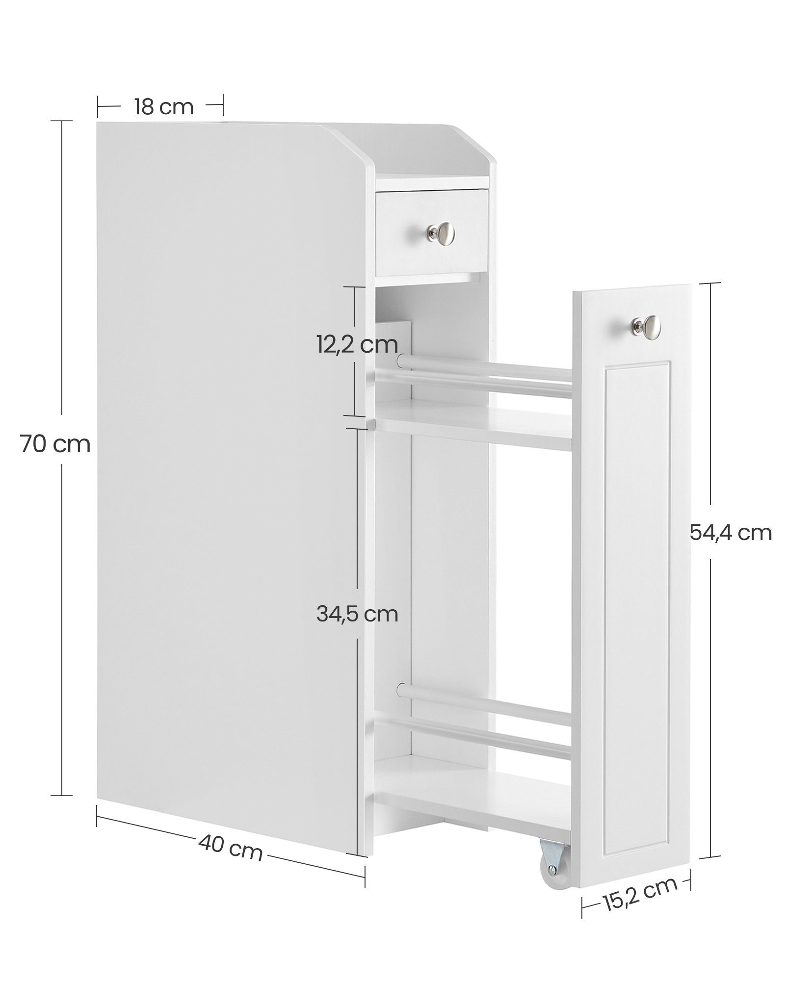 VASAGLE Badkommode Badezimmerschrank, Toilettenschrank mit Schubladen