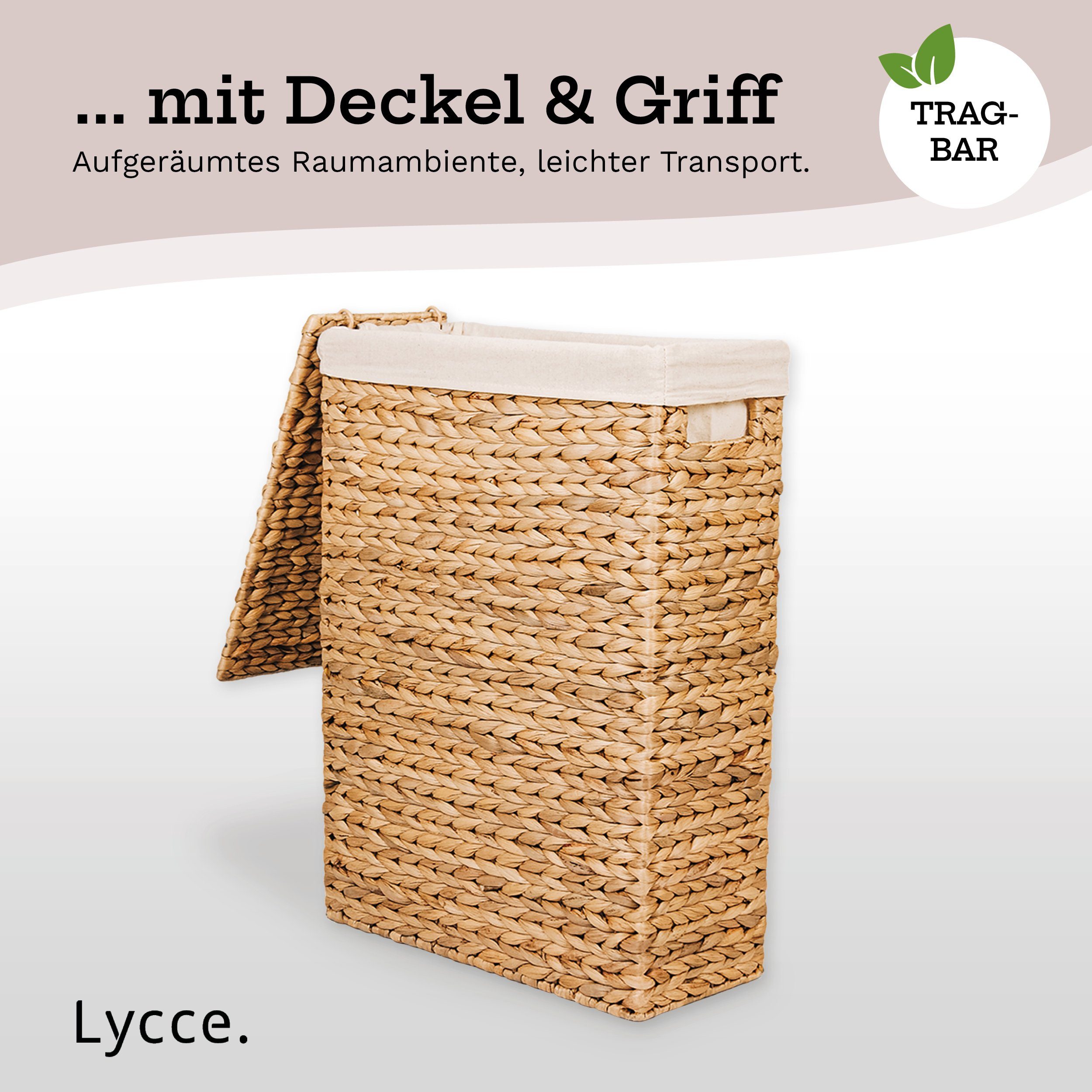 animal-design Wäschekorb, Natürliche Materialien Ökologisch schmal - ideal für Nischen