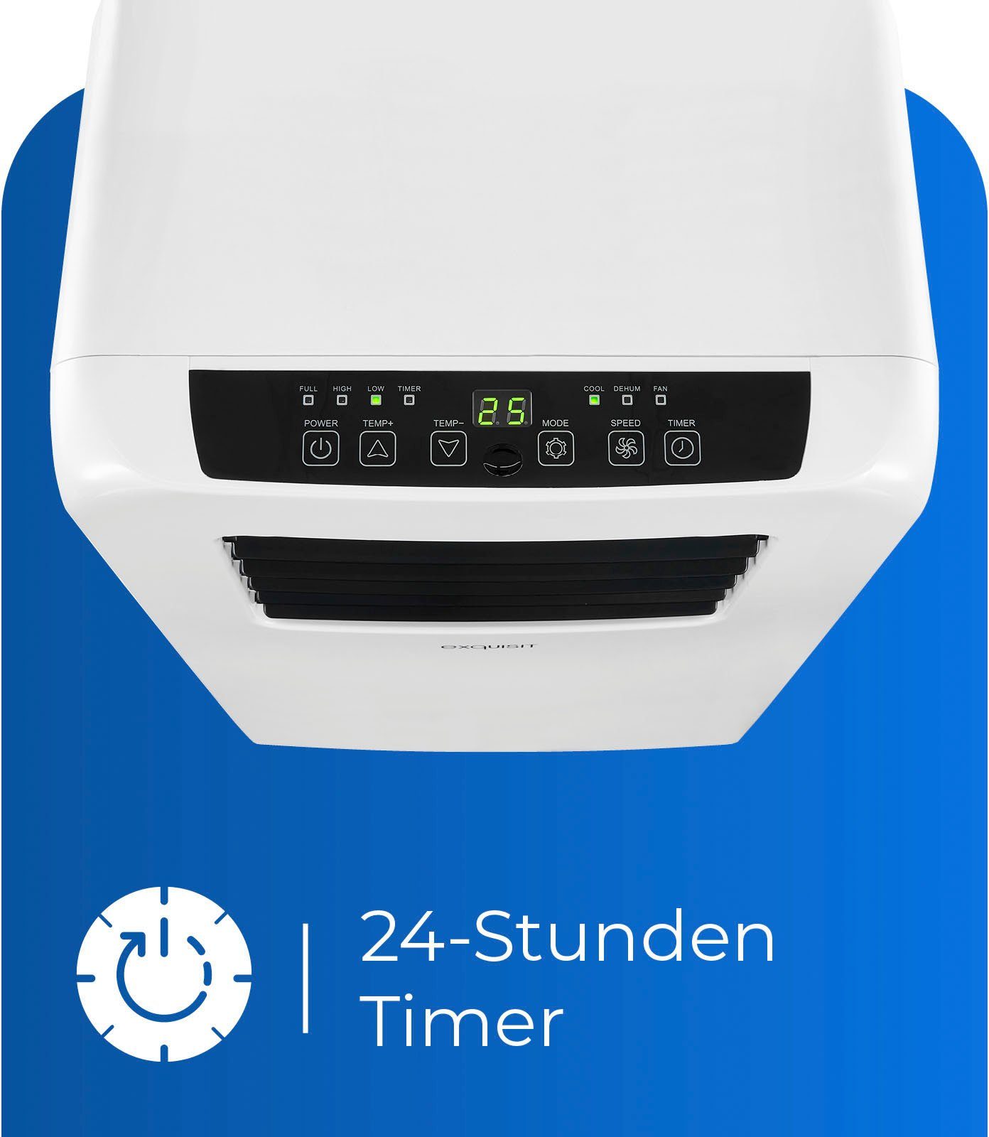 exquisit 3-in-1-Klimagerät CM 30953 we, Luftkühlung - Entfeuchtung - Ventilation, geeignet für 30 m² Räume
