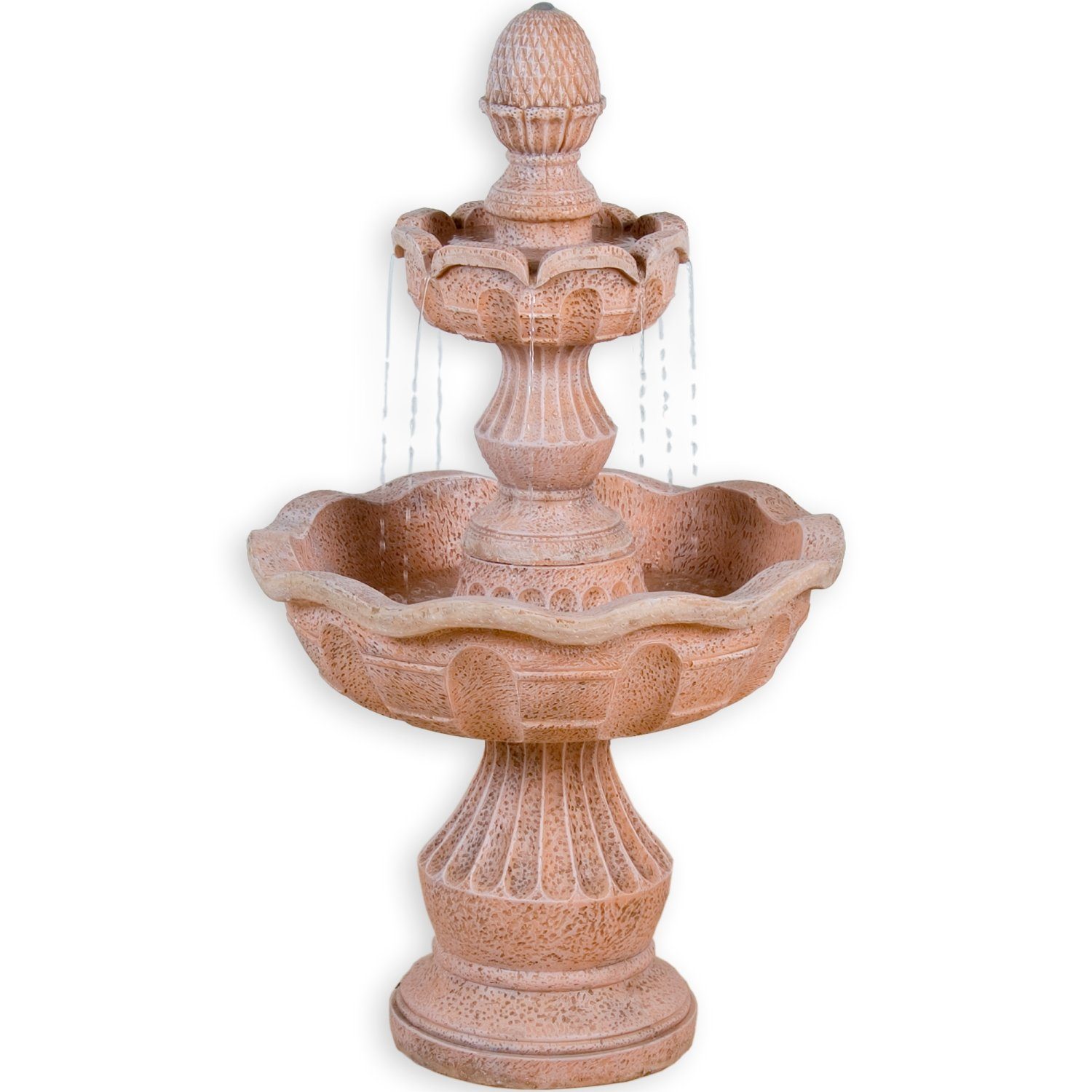 STILISTA Gartenbrunnen Zierbrunnen Wasserspiel Springbrunnen Kaskade, Metis 58 x 58 x 102 cm, in Steinoptik, inkl. Pumpe